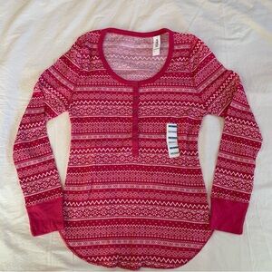 Old Navy Pink and White Patterned Top